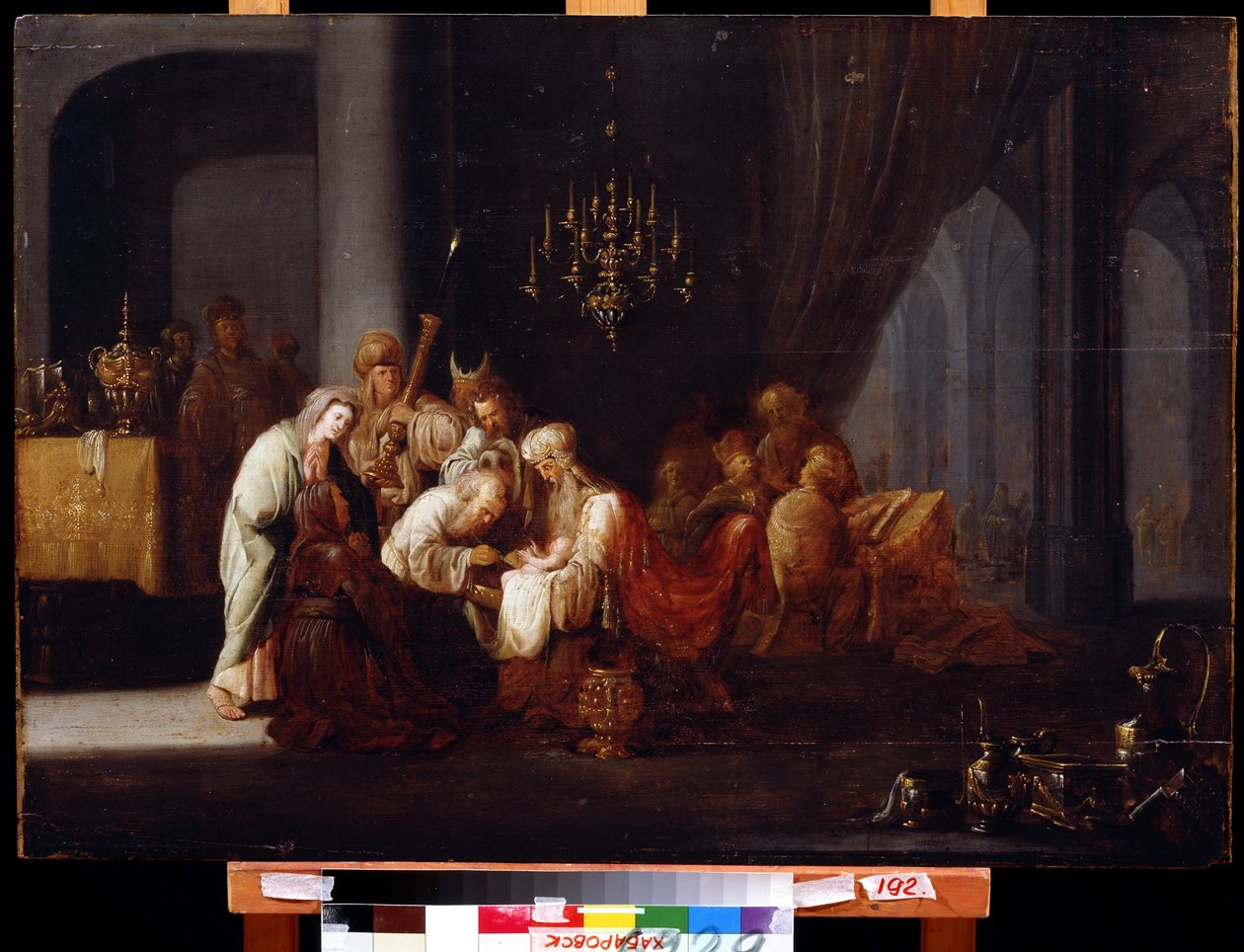 Circuncisão (A circuncisão). Pintura de Jacob Willemsz de Wet, o Velho (por volta de 1630-após 1675). Óleo sobre madeira, 91 x 64 cm. Arte holandesa, estilo barroco. Museu do Extremo Oriente, Khabarovsk. de Jacob Willemsz de (c.1630 after 1675) Wet