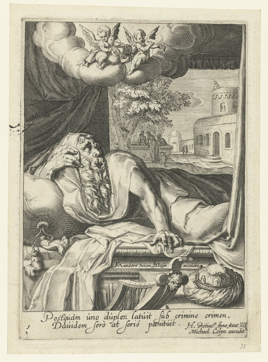 Davi como um pecador arrependido Oito Pecadores Arrependidos do Antigo e do Novo Testamento (título da série) de Jacob de Gheyn (II) (workshop of)