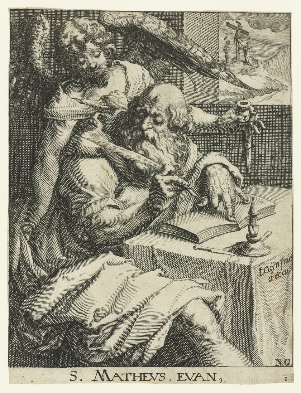 Evangelista Mateus Os Quatro Evangelistas (título da série) de Jacob de Gheyn (II) (workshop of)