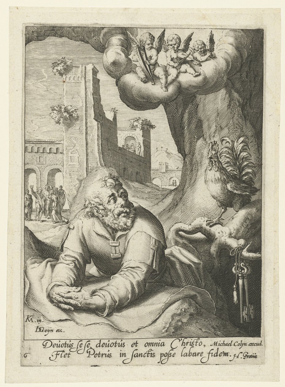 Pedro como um pecador arrependido Oito Pecadores Arrependidos do Antigo e do Novo Testamento (título da série) de Jacob de Gheyn (II) (workshop of)