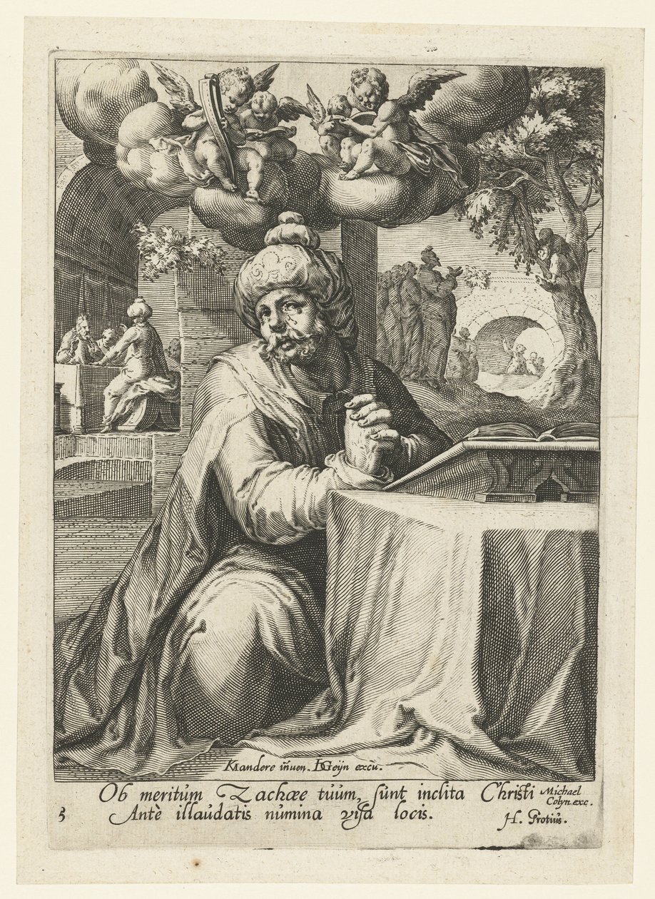 Zaqueu como um pecador arrependido Oito Pecadores Arrependidos do Antigo e do Novo Testamento (título da série) de Jacob de Gheyn (II) (workshop of)