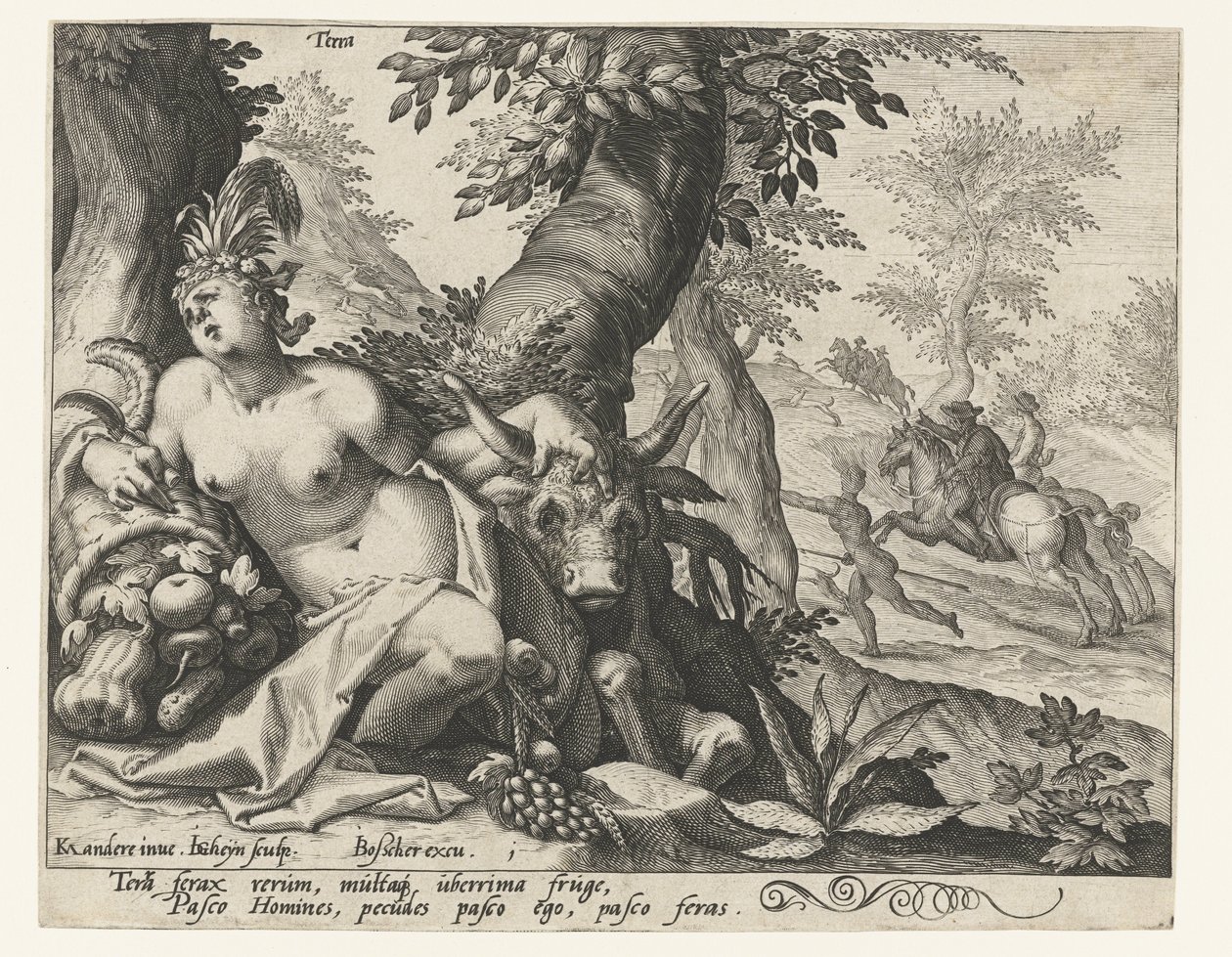 O elemento terra Terra (título no objeto) Os Quatro Elementos (título da série) de Jacob de Gheyn (II)