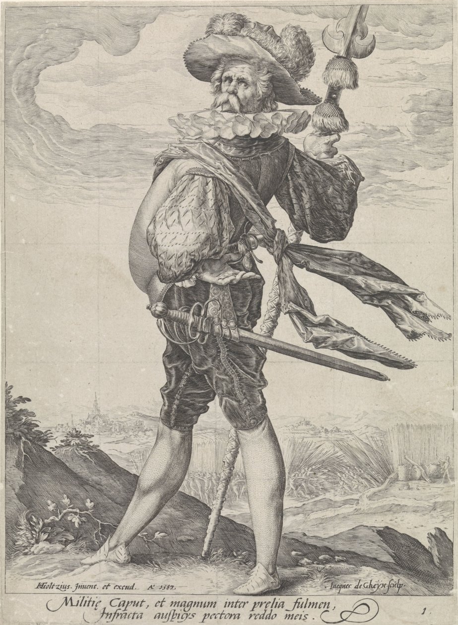 Coronel
Oficiais e soldados (título da série) de Jacob de Gheyn (II)
