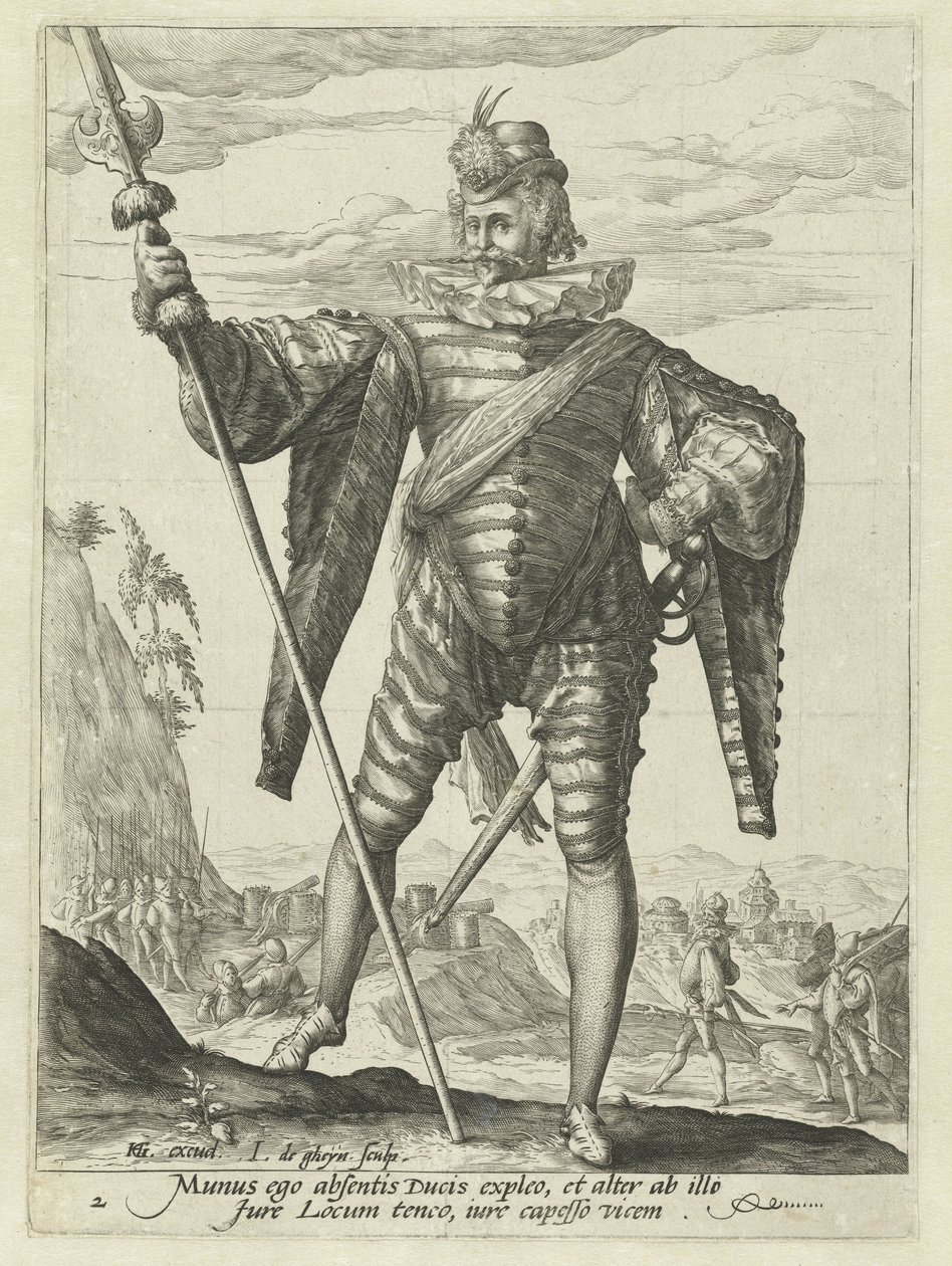 tenente-coronel Oficiais e Soldados (título da série) de Jacob de Gheyn (II)