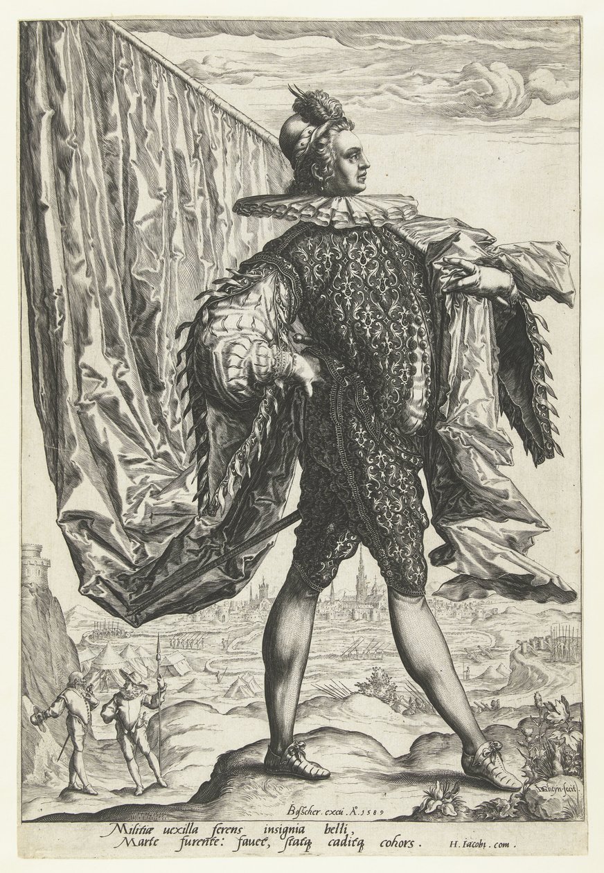 Oficiais em gibões Peascod Vaandrig de Jacob de Gheyn (II)