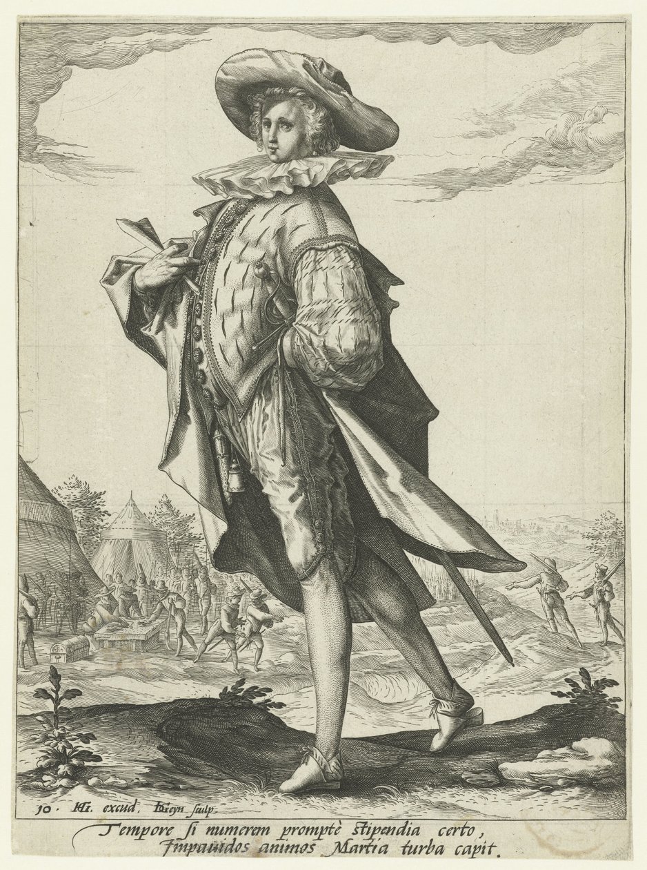 tesoureiro Oficiais e Soldados (título da série) de Jacob de Gheyn (II)