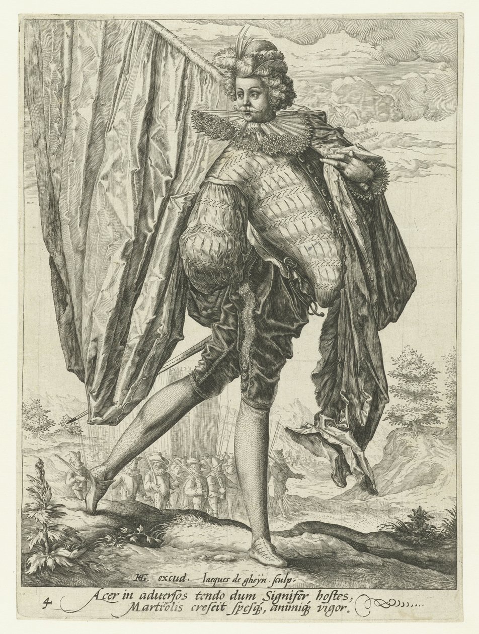 bandeira Oficiais e Soldados (título da série) de Jacob de Gheyn (II)