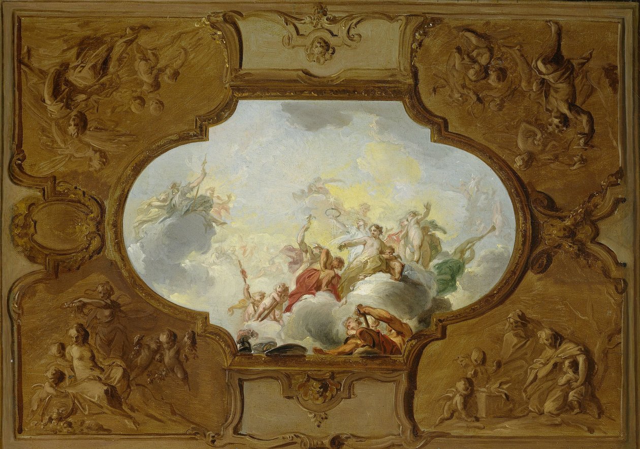 Desenho para uma pintura de tecto com a Apoteose de Enéas, nos cantos das Quatro Estações de Jacob de Wit