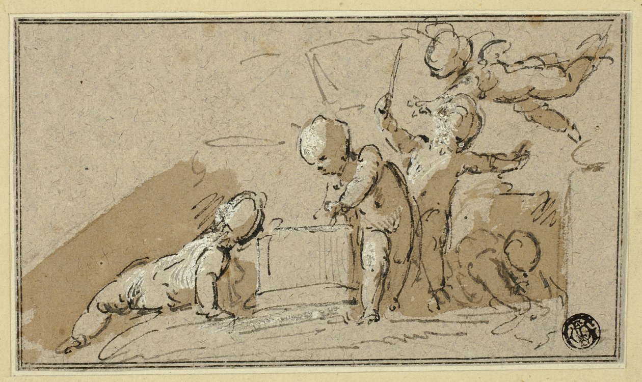 Cinco Putti em jogo de Jacob de Wit