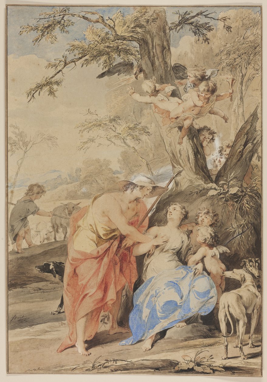 Júpiter e Mnemosine, 1733 de Jacob de Wit