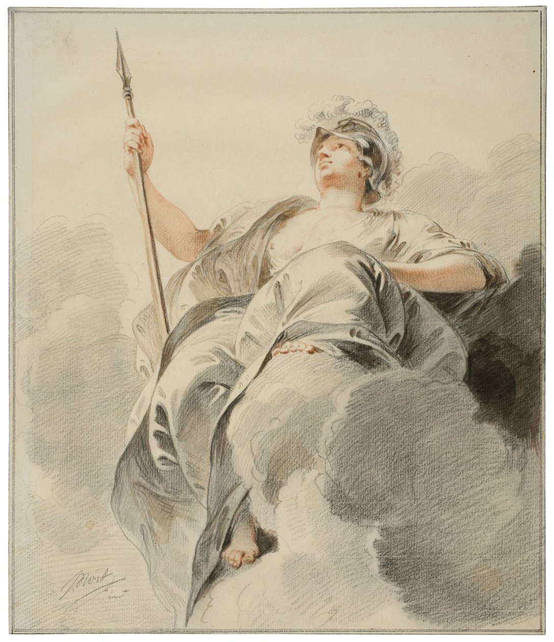 Minerva sentada numa nuvem de Jacob de Wit
