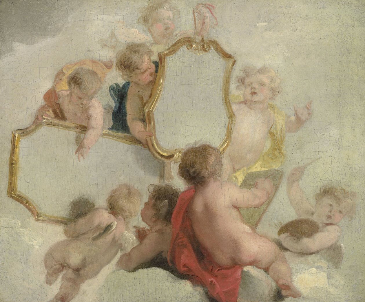 Putti com espelhos de Jacob de Wit