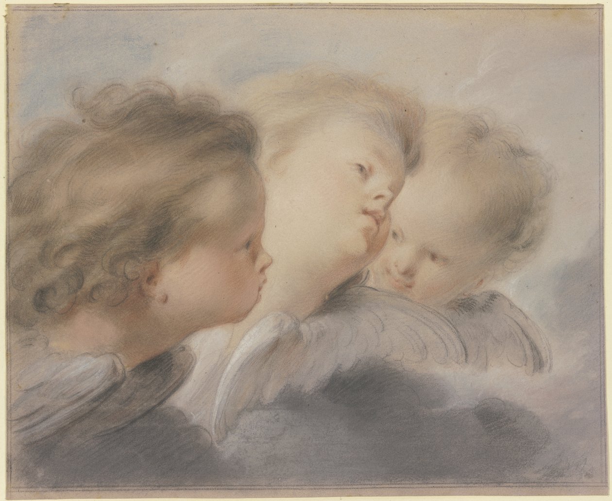 Três cabeças de anjo de Jacob de Wit
