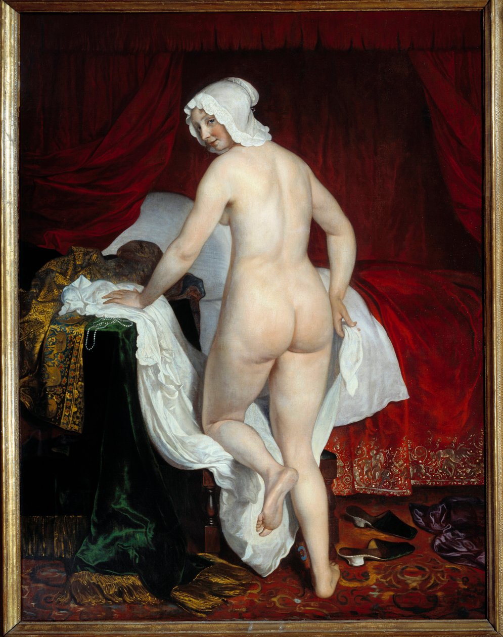 Uma jovem deitada disse a Pintura Italiana de Jacob van Loo (1614-1670) 1650 Sun. 1,87x1,43 m Lyon, Musee des Beaux Arts de Jacob or Jacques van Loo