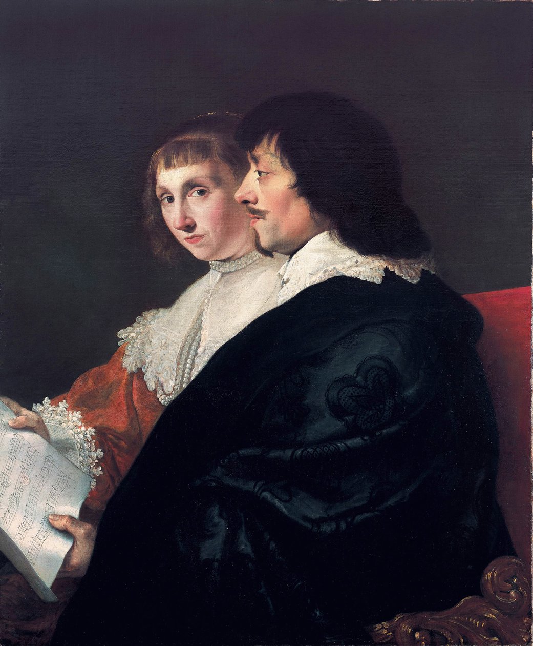 Retrato duplo de Constantijn Huygens (1596-1687) e Suzanna van Baerle (1599-1637) de Jacob van Campen