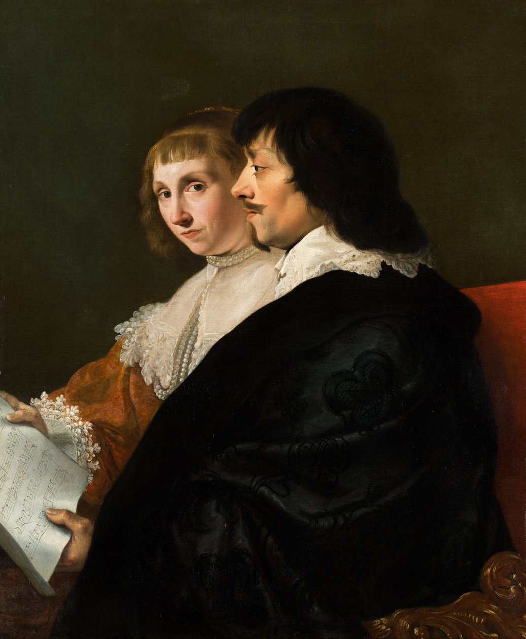 Retrato duplo de Constantijn Huygens (1596-1687) e Suzanna van Baerle (1599-1637) de Jacob van Campen