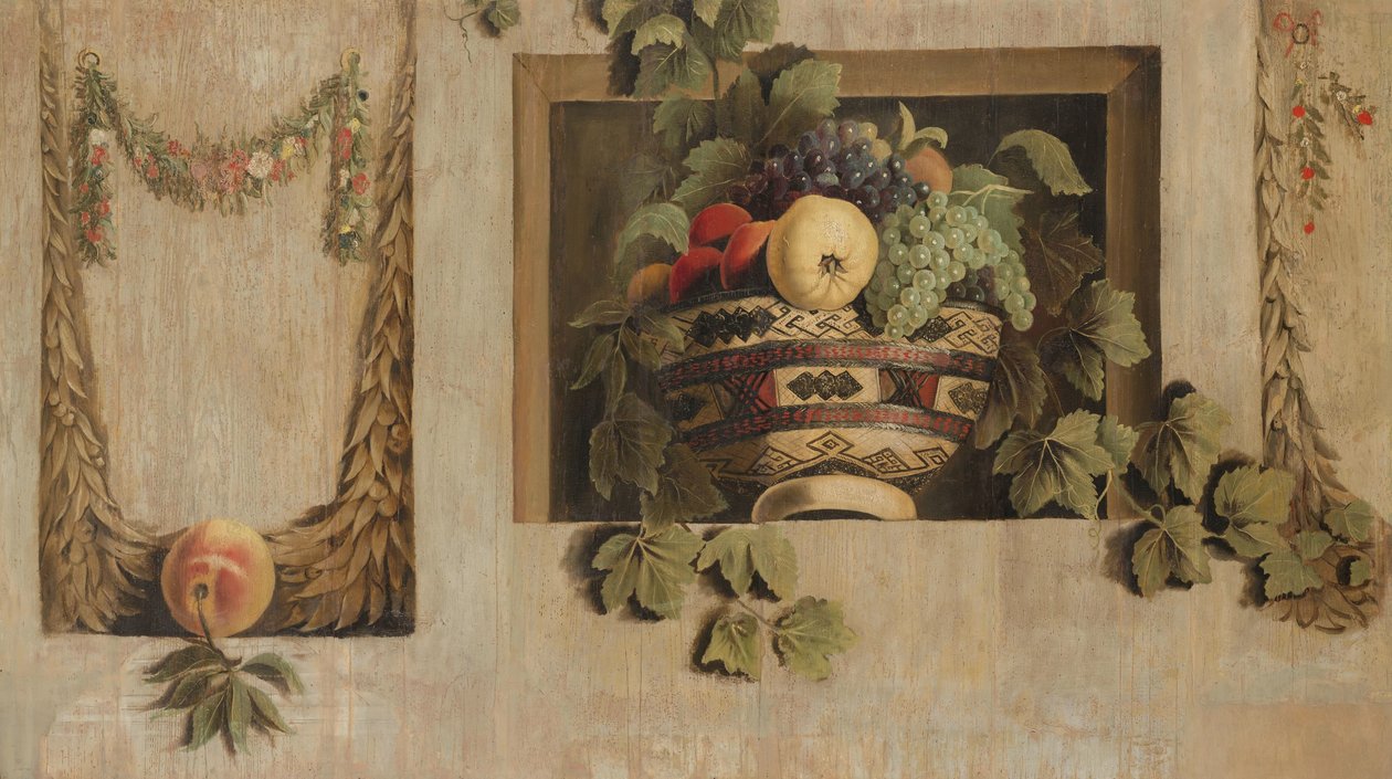 Natureza morta com guirlandas de frutas e flores de Jacob van Campen