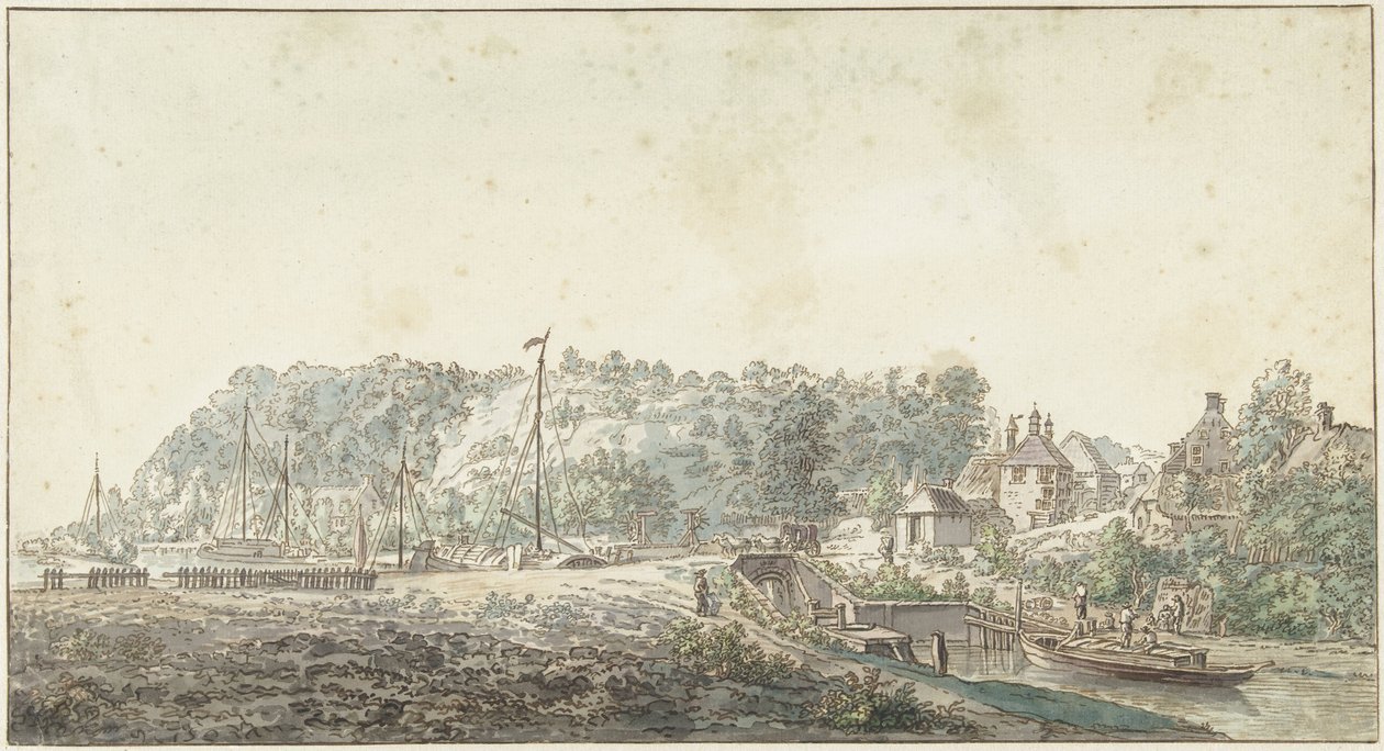 A fechadura no Grebbe entre Rhenen e Wageningen de Jacob van Liender