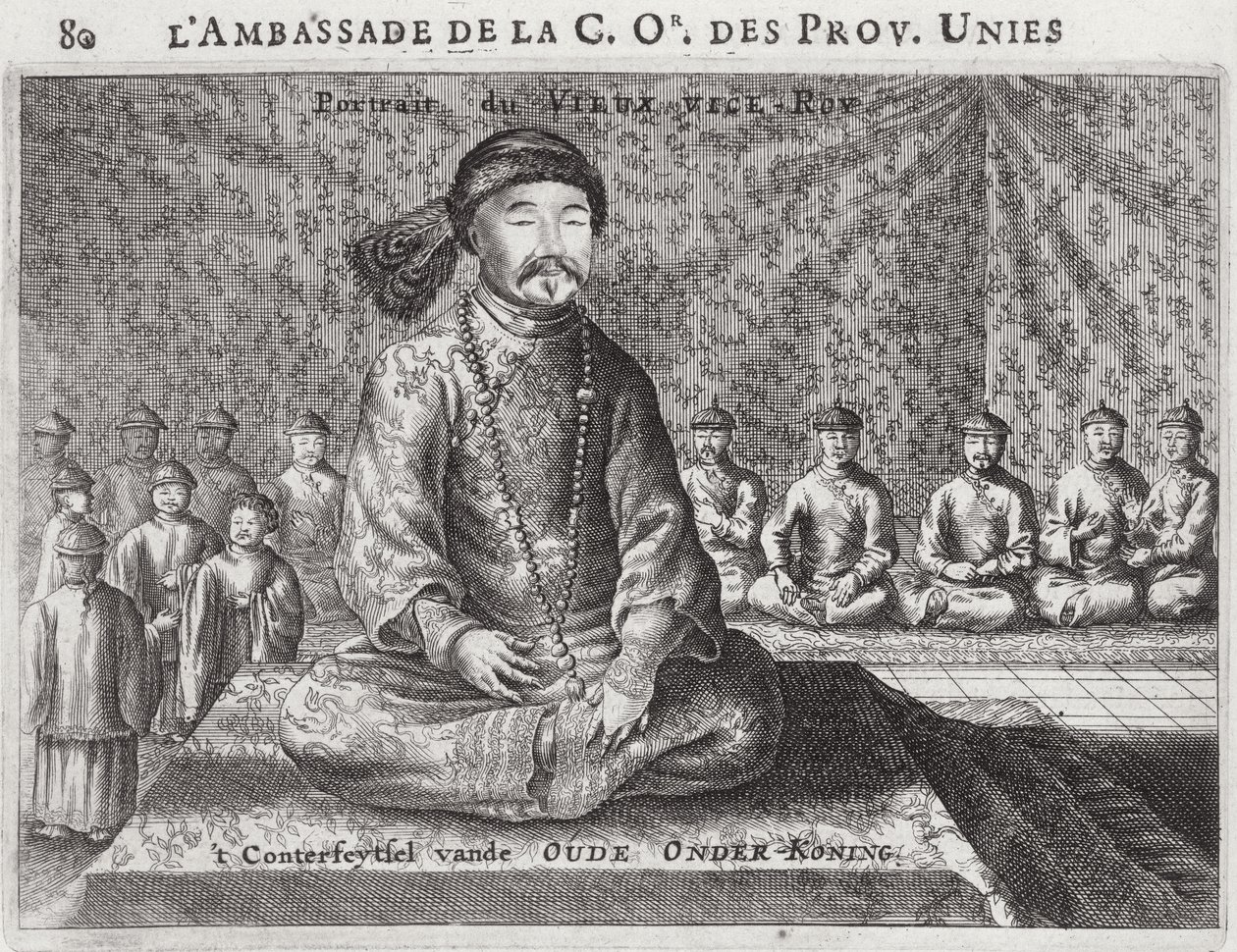 Retrato do antigo vice-rei, de um relato de uma embaixada holandesa na China, 1665 de Jacob van Meurs