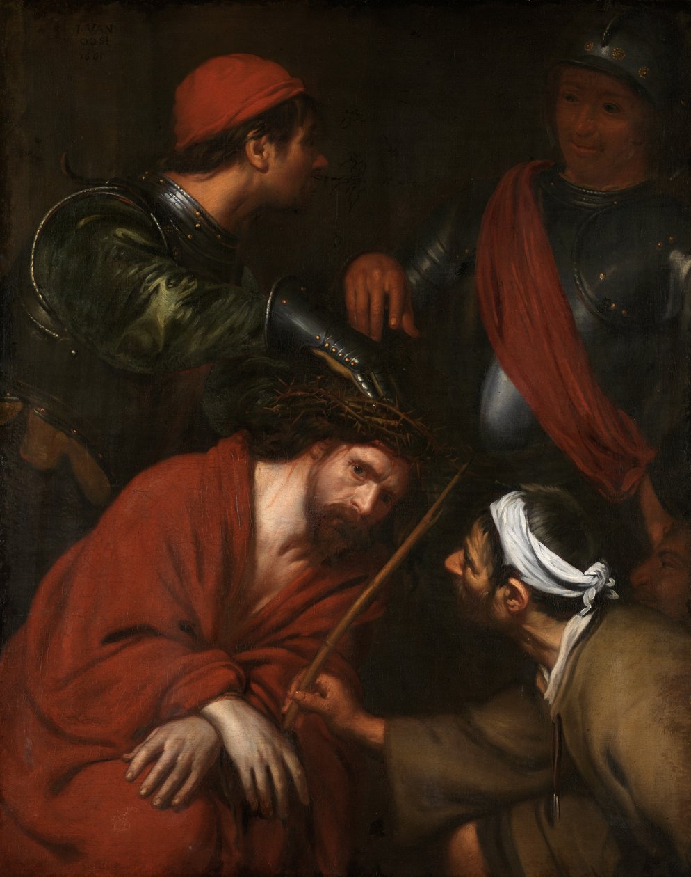 Cristo Coroado com Espinhos (óleo sobre tela) de Jacob van Oost