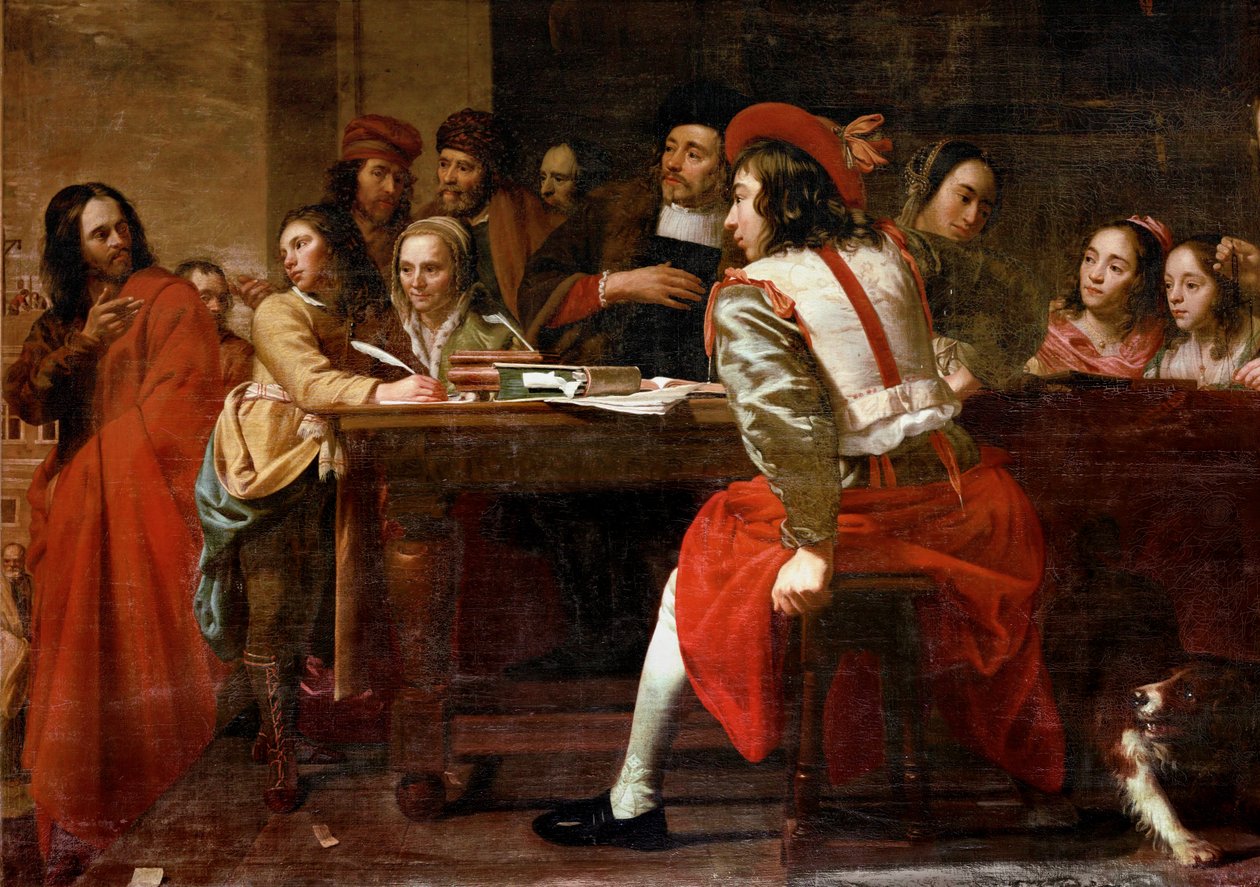 Jesus e o publicano (pintura sobre tela) de Jacob van Oost