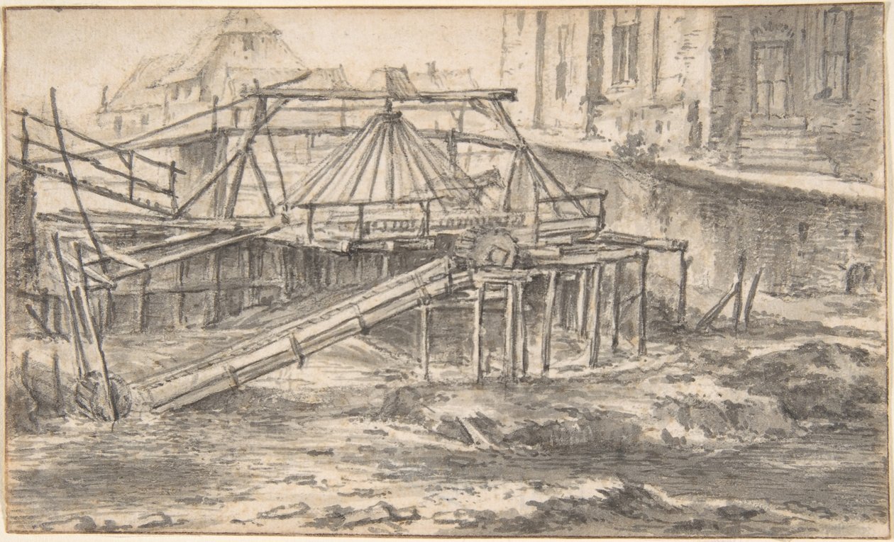 Dragagem de um canal de Jacob van Ruisdael