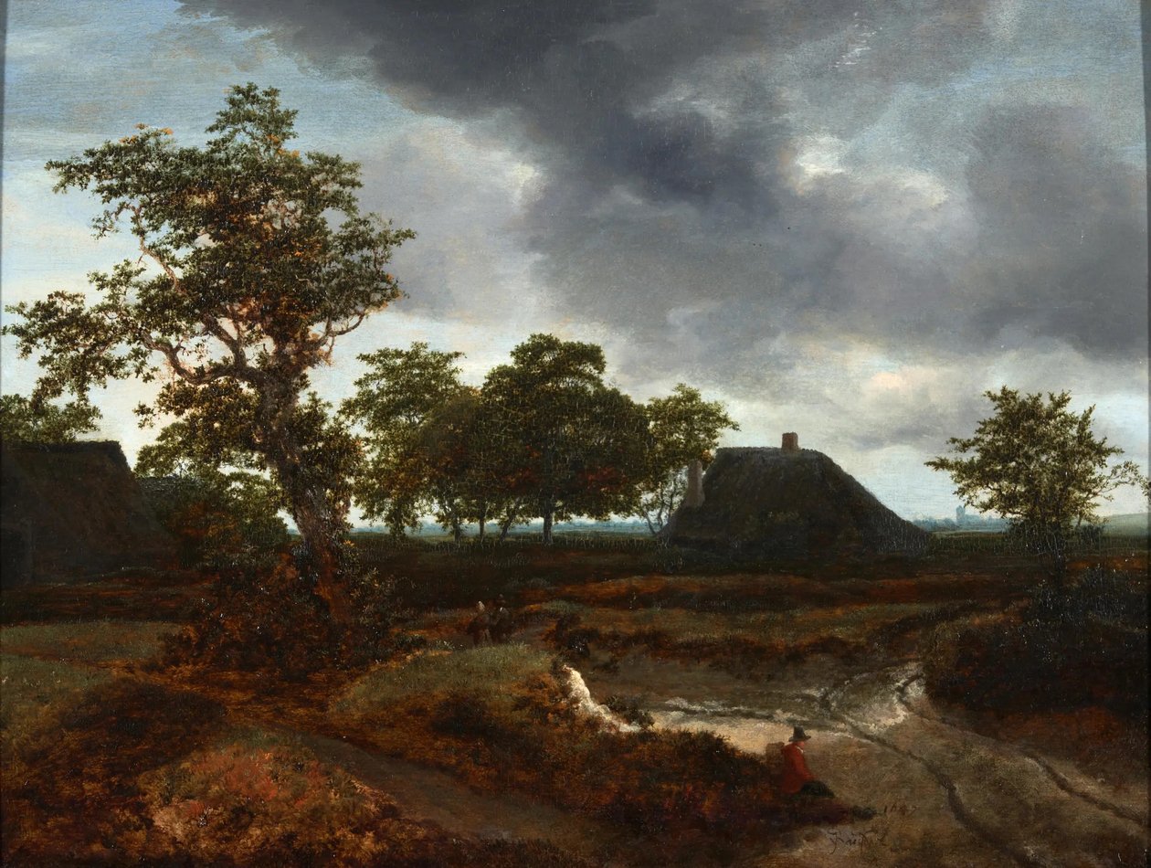 Paisagem com casas de campo de Jacob van Ruisdael