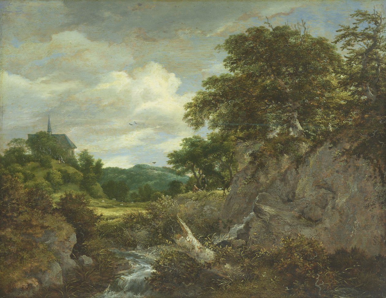 A igreja na colina de Jacob van Ruisdael