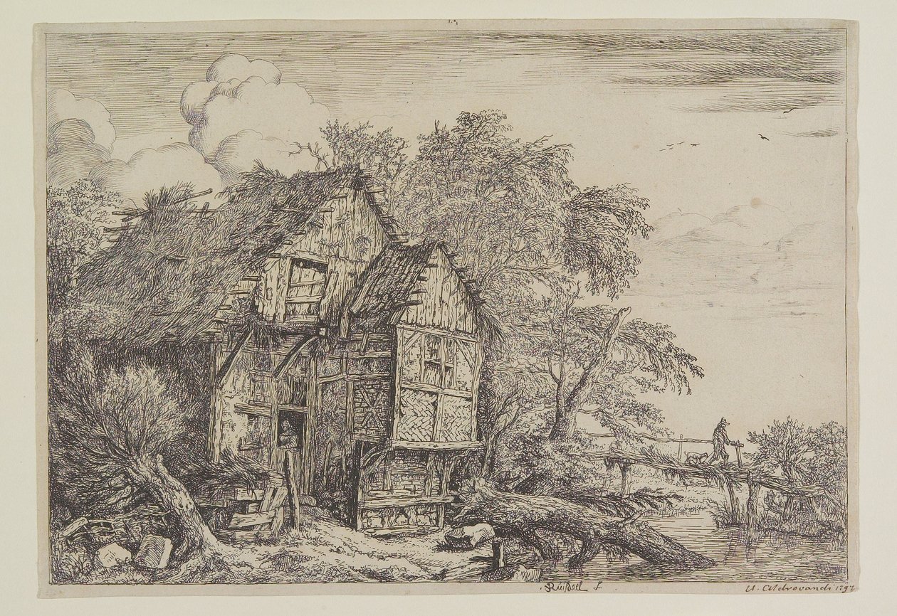 A casa de campo e a ponte pedonal de Jacob van Ruisdael