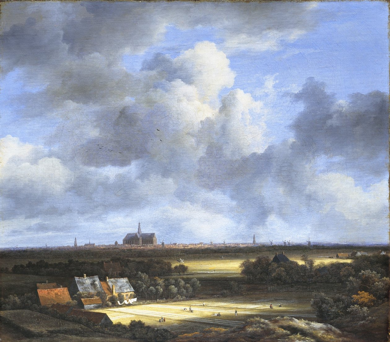 Vista dos campos de branqueamento e de Haarlem de Jacob van Ruisdael