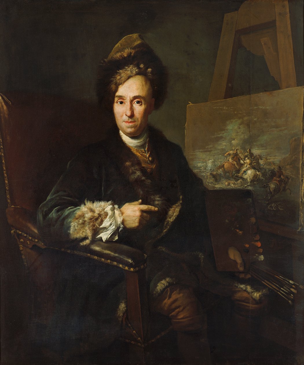 O pintor de batalha Ignace-Jacques Parrocel de Jacob van Schuppen