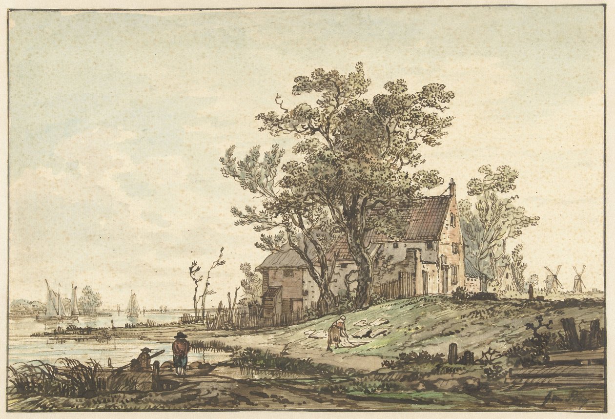 Antiga quinta junto a um rio de Jacob van Strij