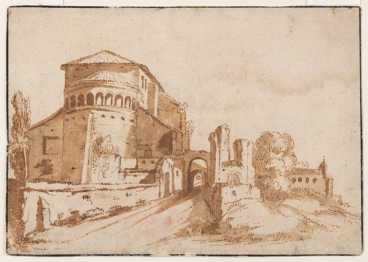Vista de Santi Giovanni e Paolo a Celio, Roma de Jacob van den Ulft