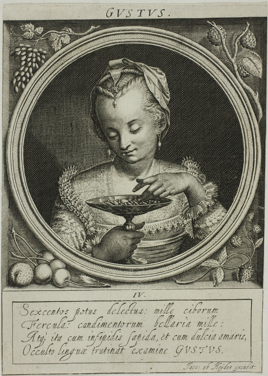 O gosto, prato quatro de Os Cinco Sentidos de Jacob van der Heyden