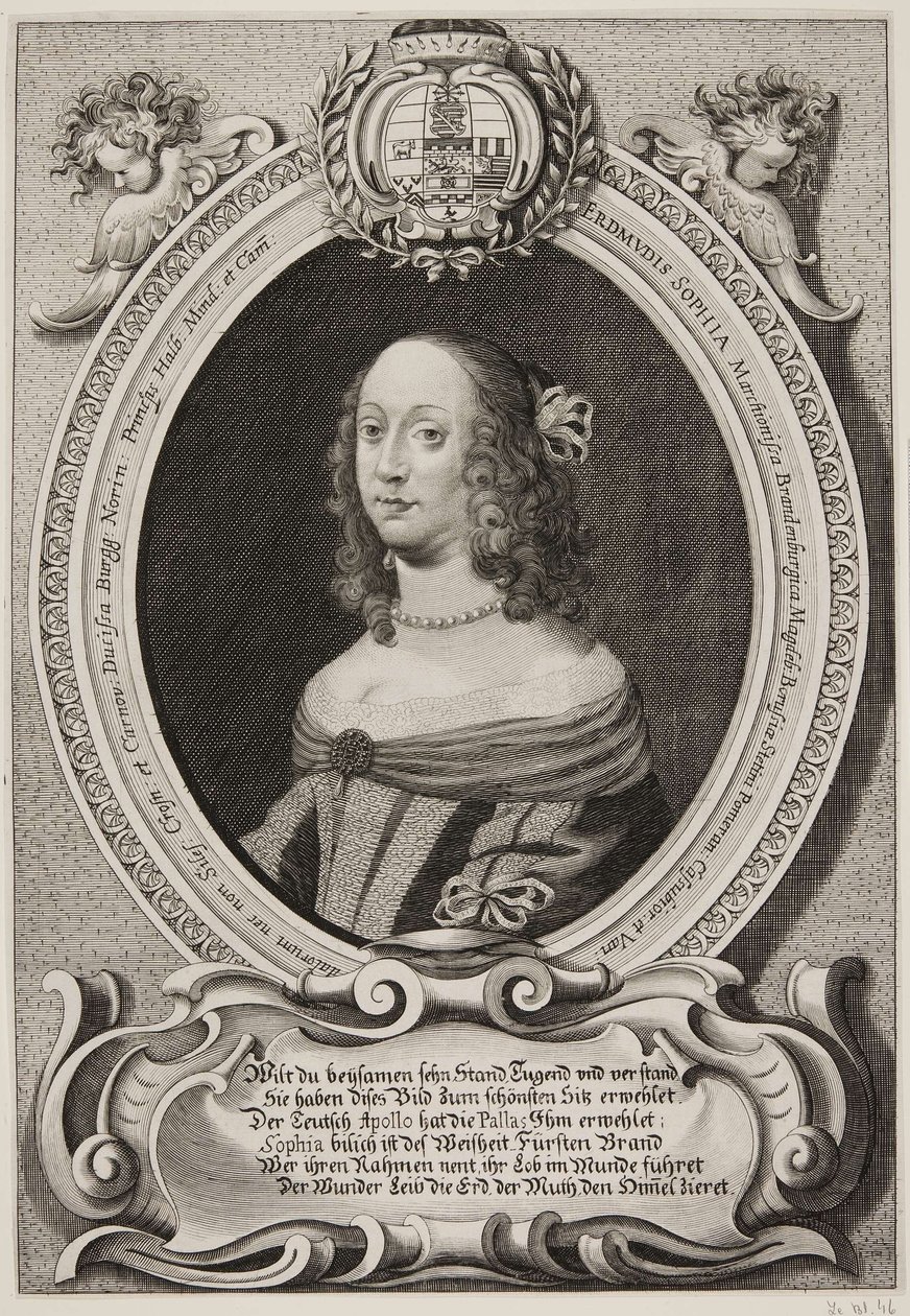 Alemão: Erdmuthe Sophia, margravina da Saxónia e de Brandenburgo-Bayreuth de Jacob von Sandrart