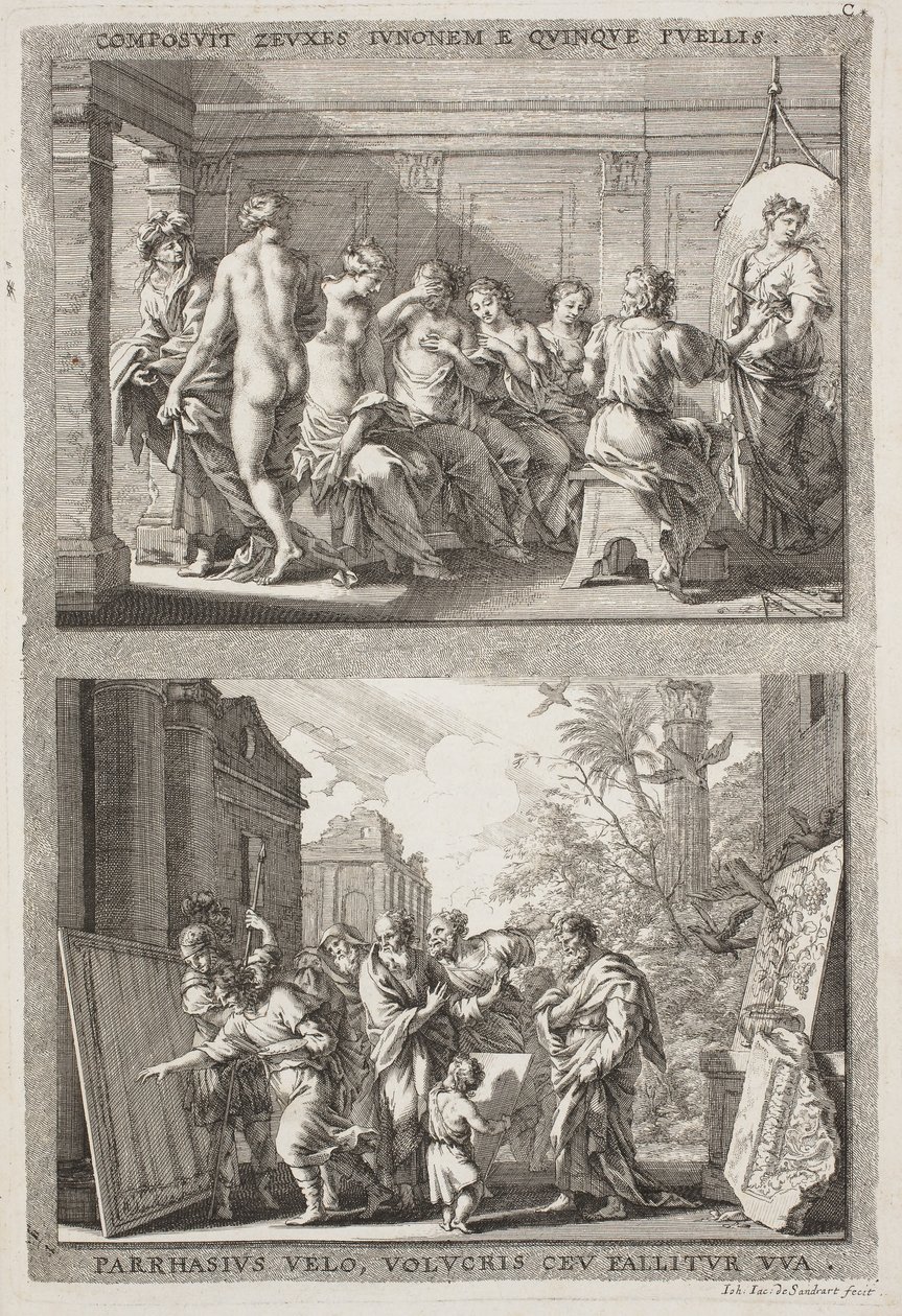 Zêuxis e Parrassius de Jacob von Sandrart