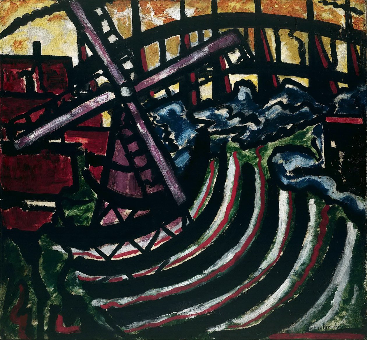 O moinho holandês, 1916. de Jacoba Berendina van Heemskerck van Beest
