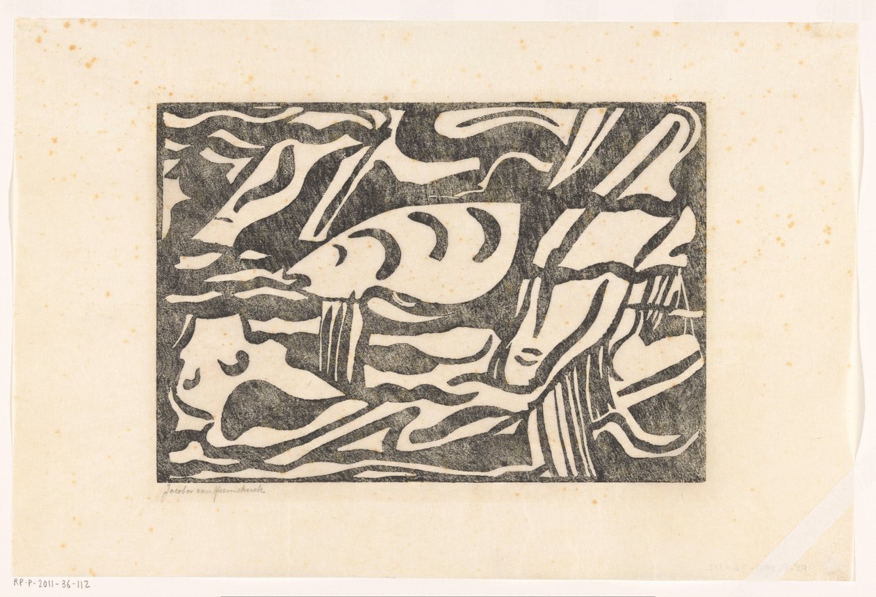 Compositie XIII (título original) de Jacoba van Heemskerck (signed by artist)