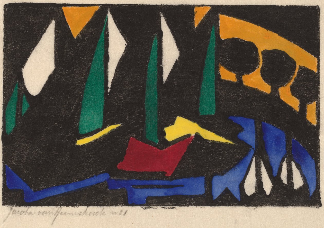 Barco e Árvores, 1914. de Jacoba van Heemskerck van Beest