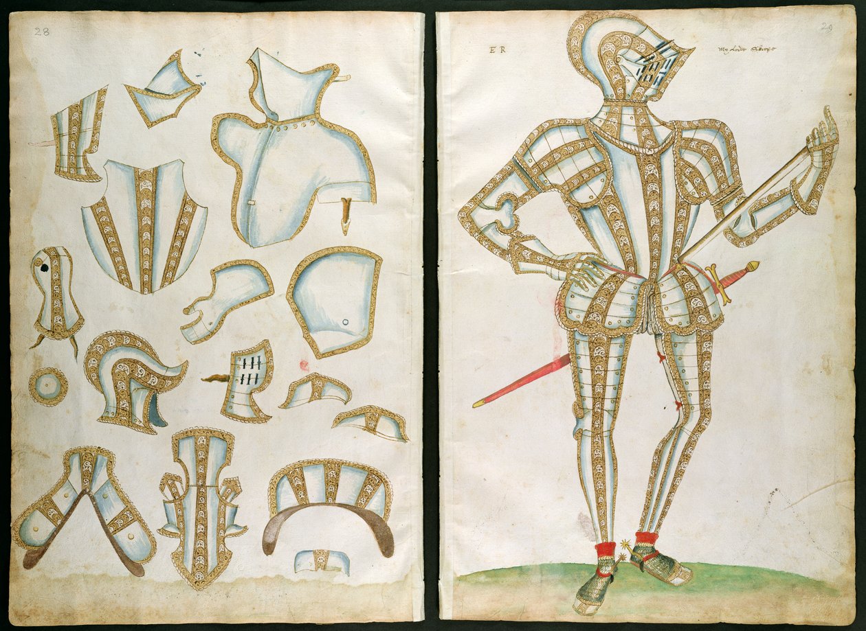 Terno de armadura para My Lorde Skrope, de &39;An Elizabethan Armourer&39;s Album&39;, 1589 de Jacobe Halder