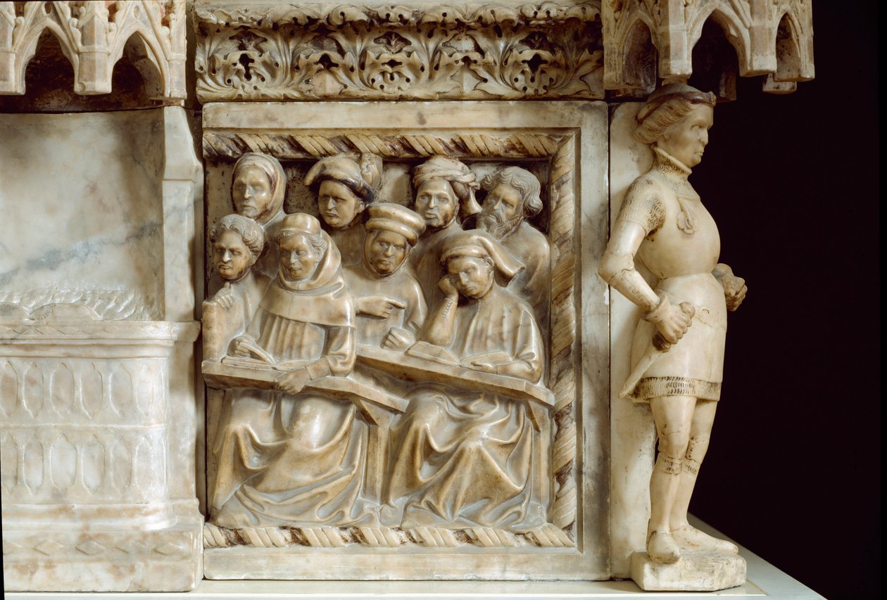 Monumento funerário de Carlo, Roberto e Riccardo da Saliceto: alunos de um curso (escultura, c.1403) de Jacobello and Pier Paolo dalle Masegne
