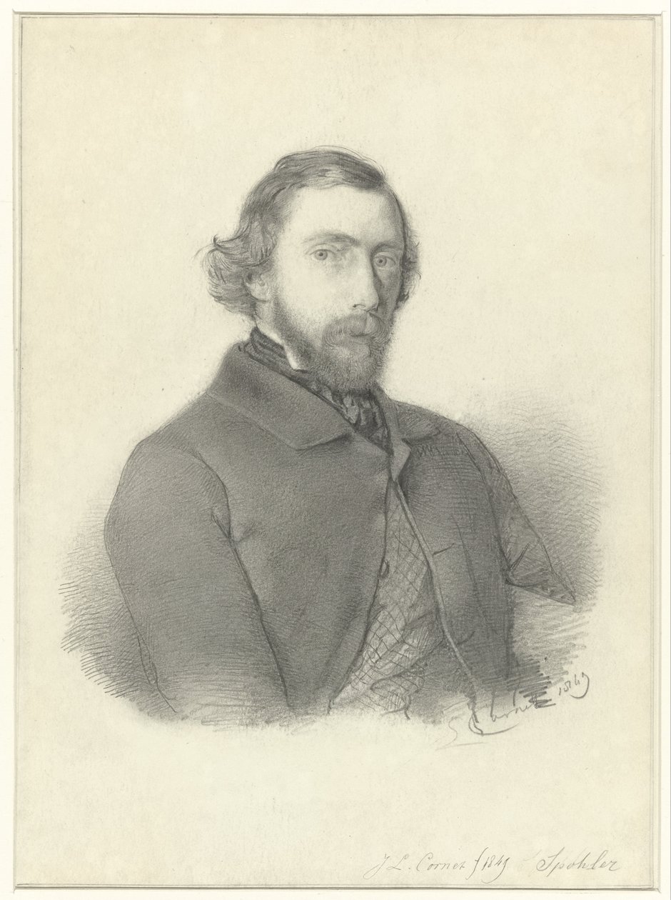 Retrato do pintor Jan Jacob Spöhler de Jacobus Ludovicus Cornet de Jacobus Ludovicus Cornet