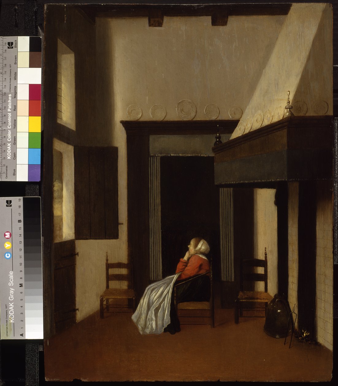 Interior com mulher sentada, c.1660 de Jacobus Vrel or Frel
