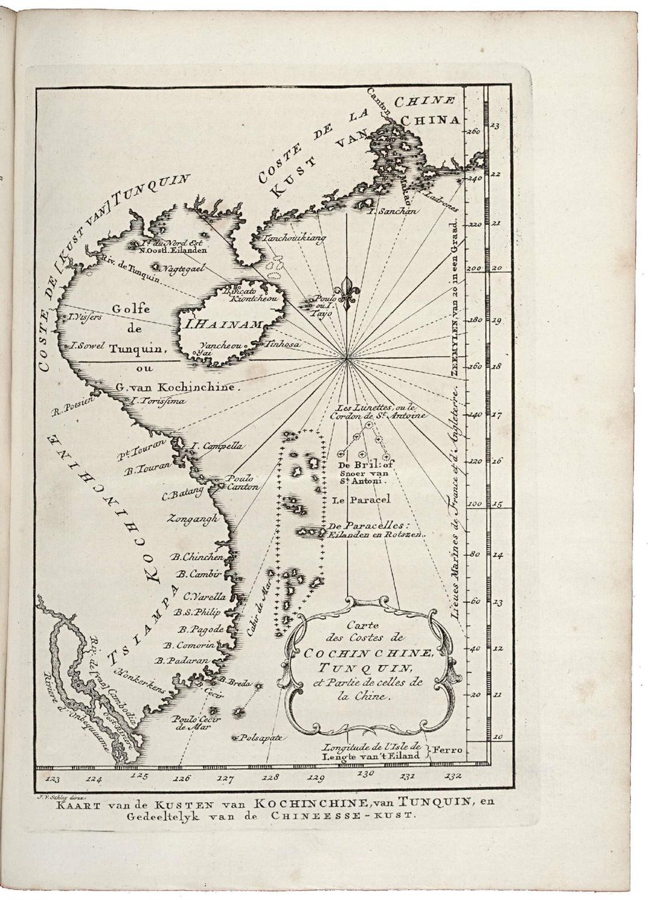 Mapa da costa de Tonquin e Cochinchina de Jacobus van der Schley