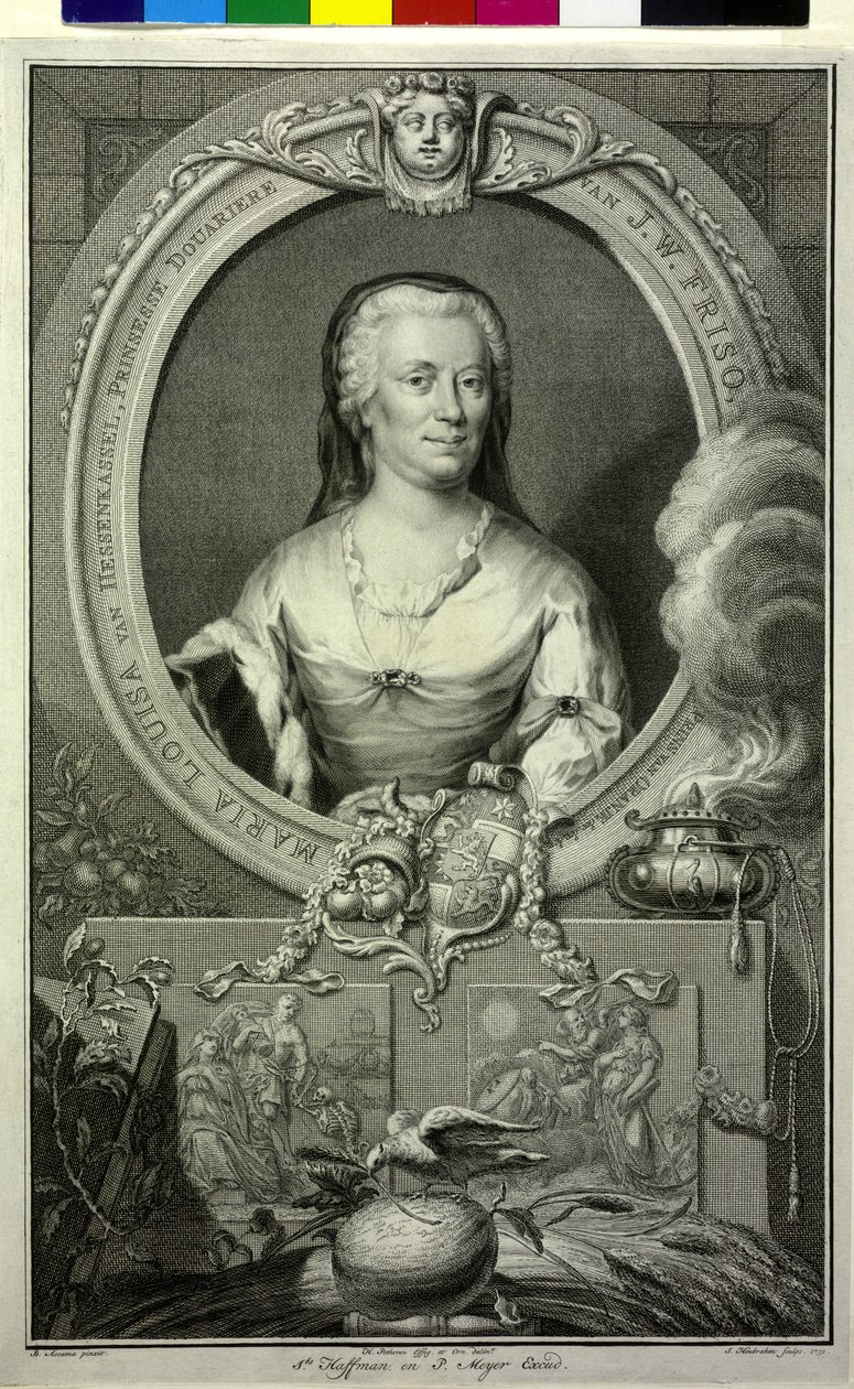 Maria Louisa, condessa de Hesse Kassel (gravura) de Jacobus (after) Houbraken