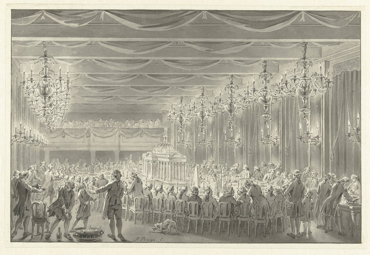 Refeição da Aliança em Amsterdã, 1786 de Jacobus Buys (signed by artist)