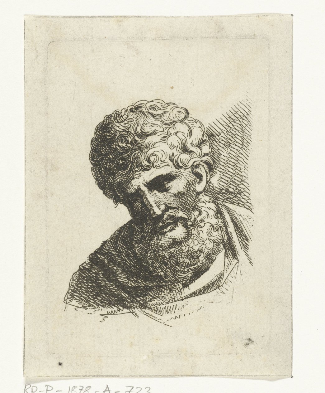 Busto de um homem com cabelo encaracolado e barba de Jacobus Buys