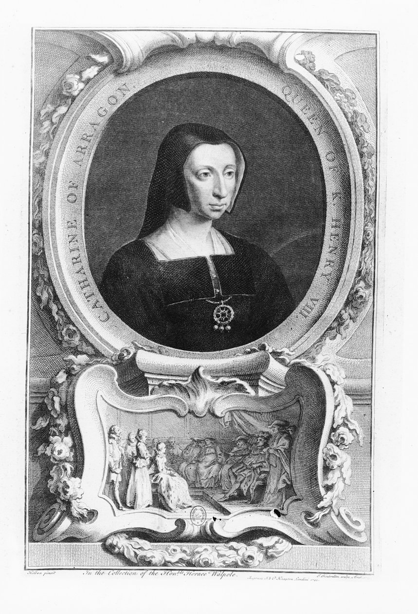 Retrato de Catarina de Aragão, 1743 de Jacobus Houbracken