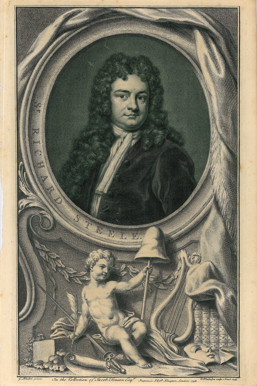 Sir Richard Steele de Jacobus Houbracken