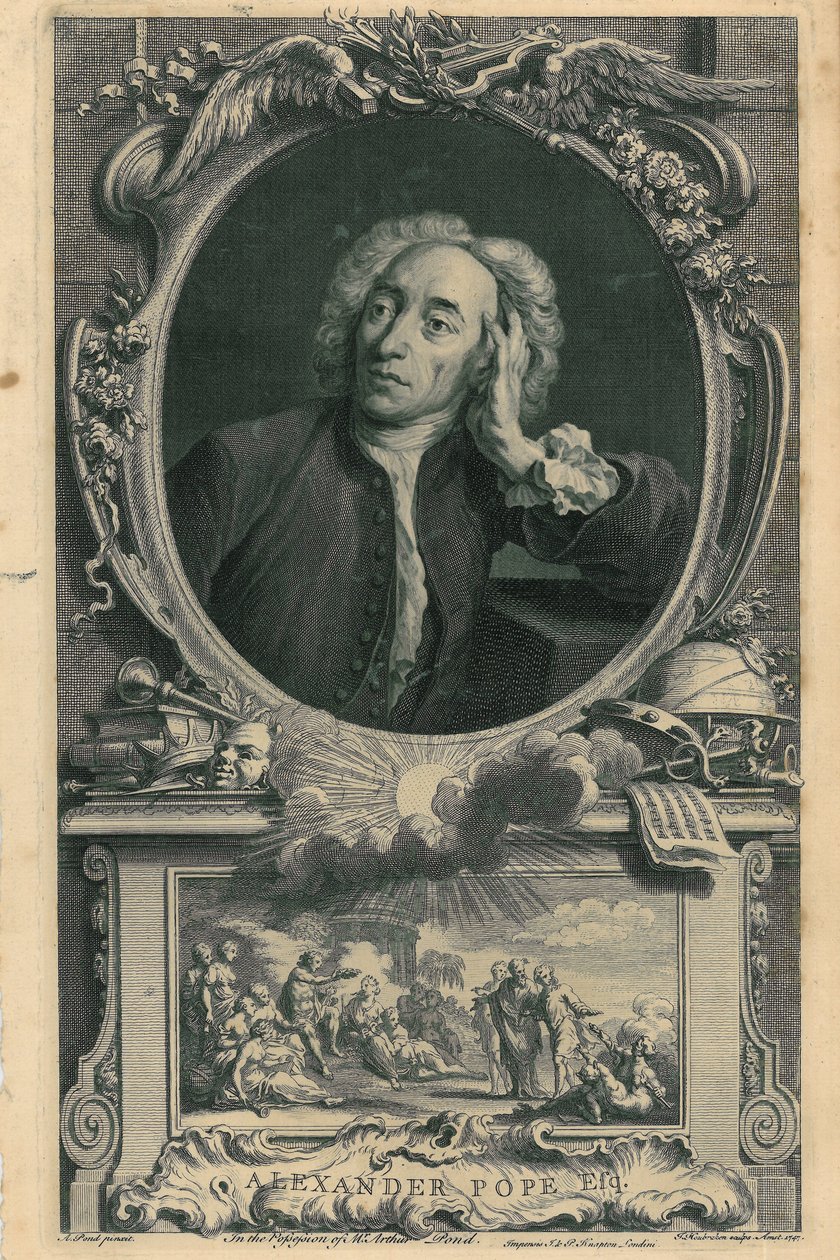 Alexander Pope de Jacobus Houbraken